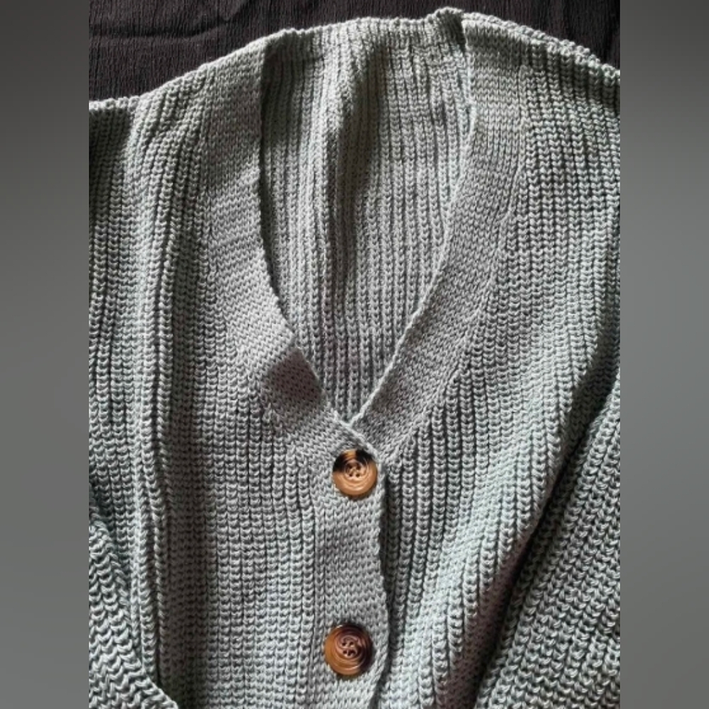 Drop Shoulder Button Cardigan - Picture 5 of 6